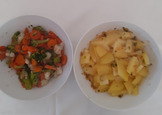 Gemüse und Kartoffel mit Würze